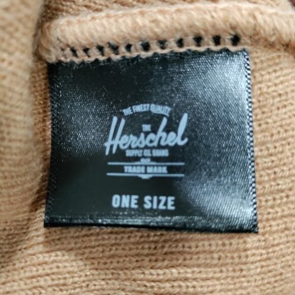 Herschel Supply Co. Elmer Logo Toque Rib-Knit Folded Cuff Beanie Cork Women's OS - Picture 7 of 10